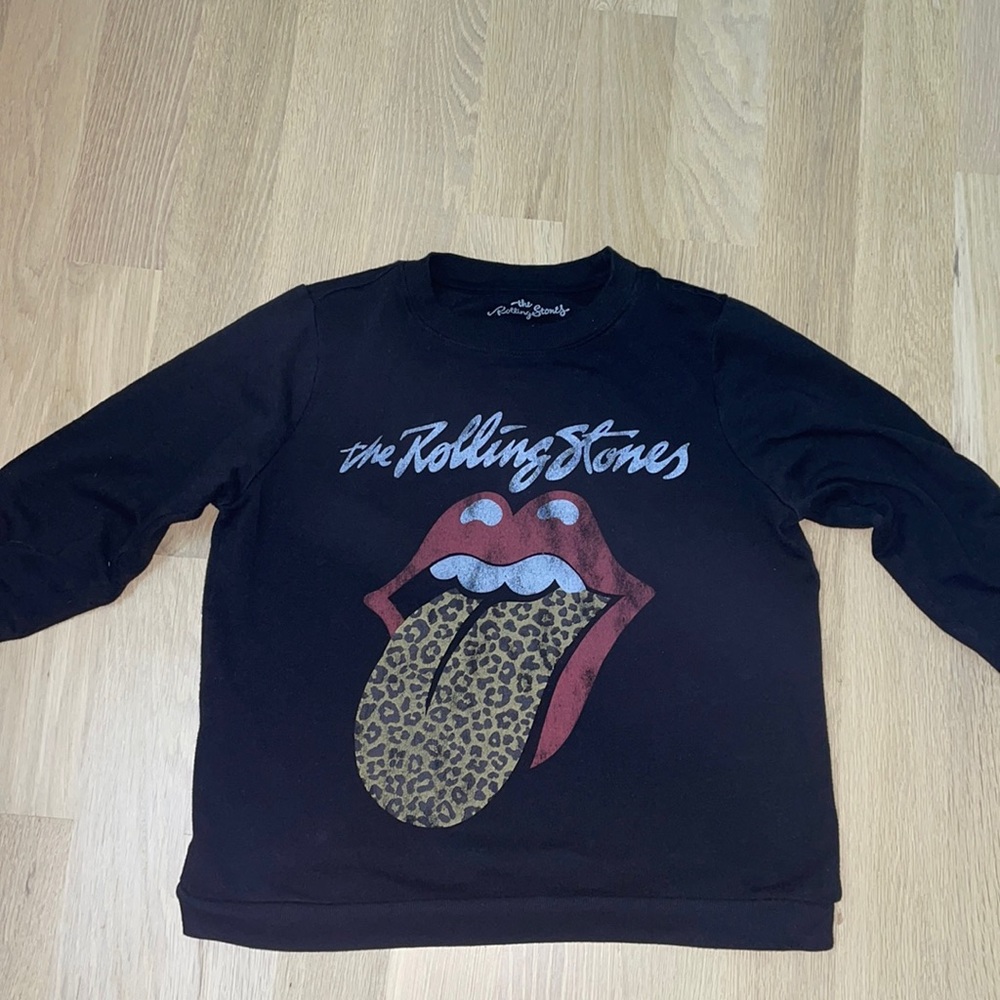 Black Rolling Stones Leopard Sweatshirt Size:Small